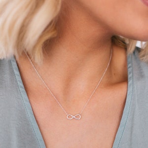 Infinity Necklace, Dainty Silver Necklace, Best Friend Necklace, Eternity Necklace, Layering Necklace, Meaningful Gift, Bridesmaid Gift