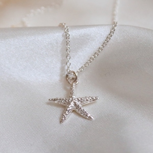 Sterling Silver Starfish Necklace: Dainty Boho Summer Jewellery