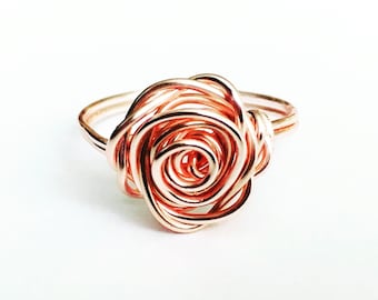 Rose Gold Rose Ring, Rose Gold Ring, Flower Ring, Rose Shaped Ring, Statement Ring, Unieke Ring, Beste Vriend Cadeau, Vrouwelijke Sieraden