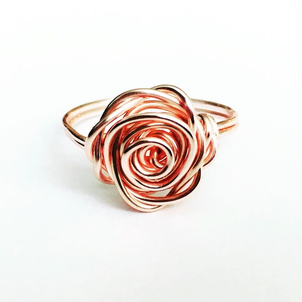 Rose Gold Rose Ring, Rose Gold Ring, Flower Ring, Rose Shaped Ring, Statement Ring, Unique Ring, Best Friend Gift, Feminine Jewellery