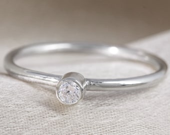 Fine Diamond Ring, White Gold Ring, Diamond Stacking Ring, Moissanite Ring, White Gold Luxury Ring, White Gold Engagement Ring, Promise Ring