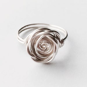 Sterling Silver Ring, Silver Rose Ring, Flower Ring, Rose Shaped Ring, Statement Ring, Best Friend Ring, Girlfriend Gift, Feminine Jewellery