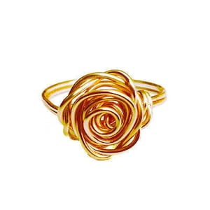 Gold Ring, Rose Ring, Flower Ring, Best Friend Ring, Rose Shaped Ring, Gold Statement Ring, Unique Ring, Girlfriend Gift, Feminine Jewellery