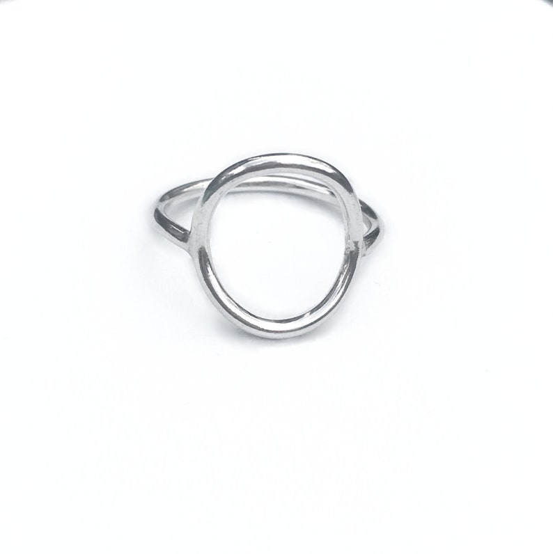 Silver Circle Ring Open Circle Ring Silver Statement Ring - Etsy UK