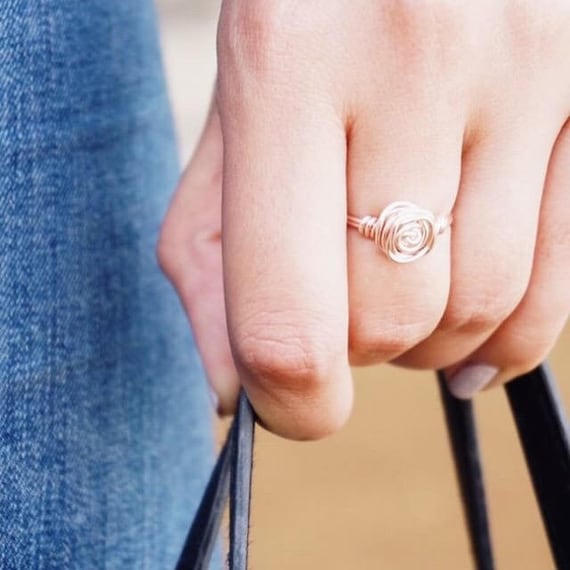 Rose Gold Rose Ring, Rose Gold Ring, Flower Ring, Rose Shaped Ring,  Statement Ring, Unique Ring, Best Friend Gift, Feminine Jewellery 