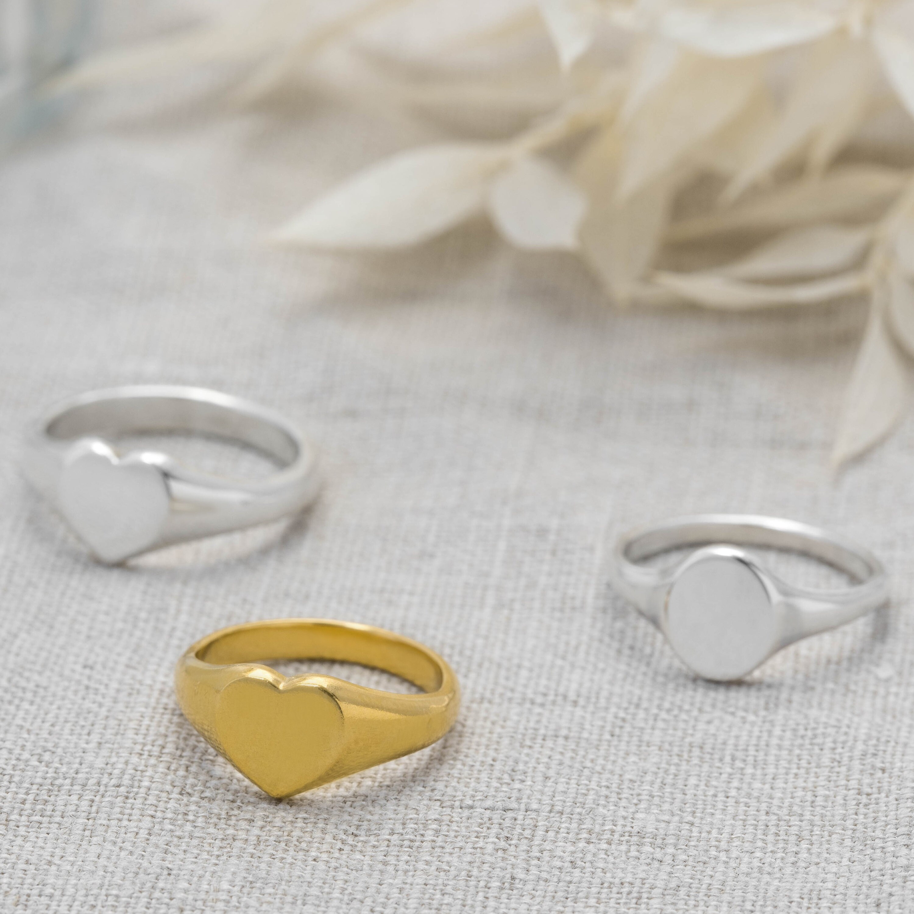 Sterling Silver Oval Signet Ring: Modern Pinky Ring - Etsy