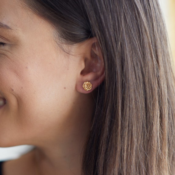 Petite Rosalie Gold Rosebud Earring Petite Rosalie Gold Rosebud Earring