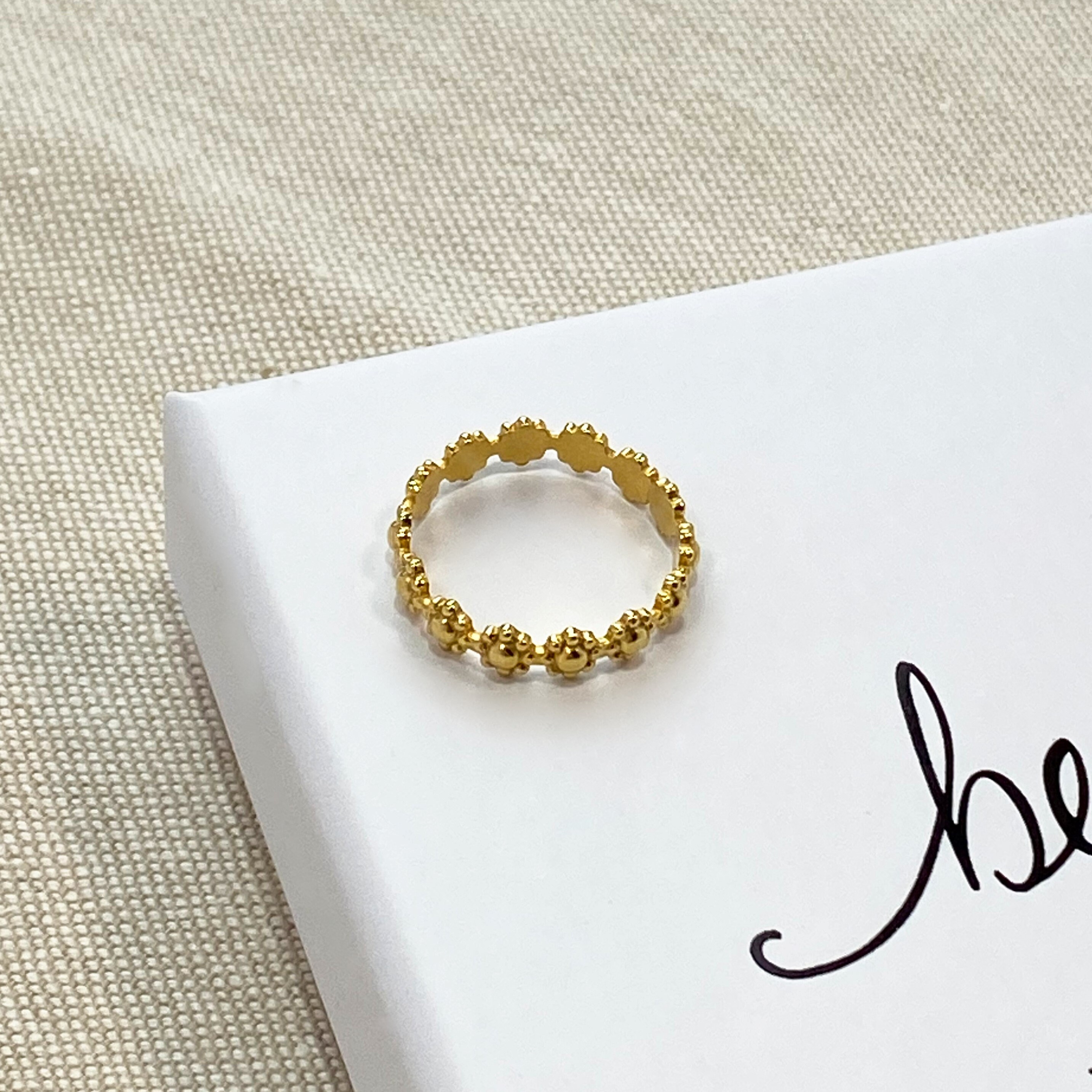Daisy Chain Ring Gold Flower Ring Dainty Floral Ring Daisy Etsy