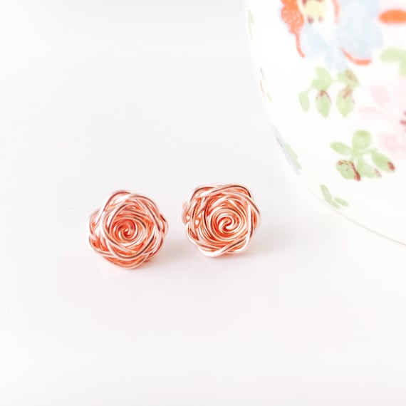 real rose gold earrings