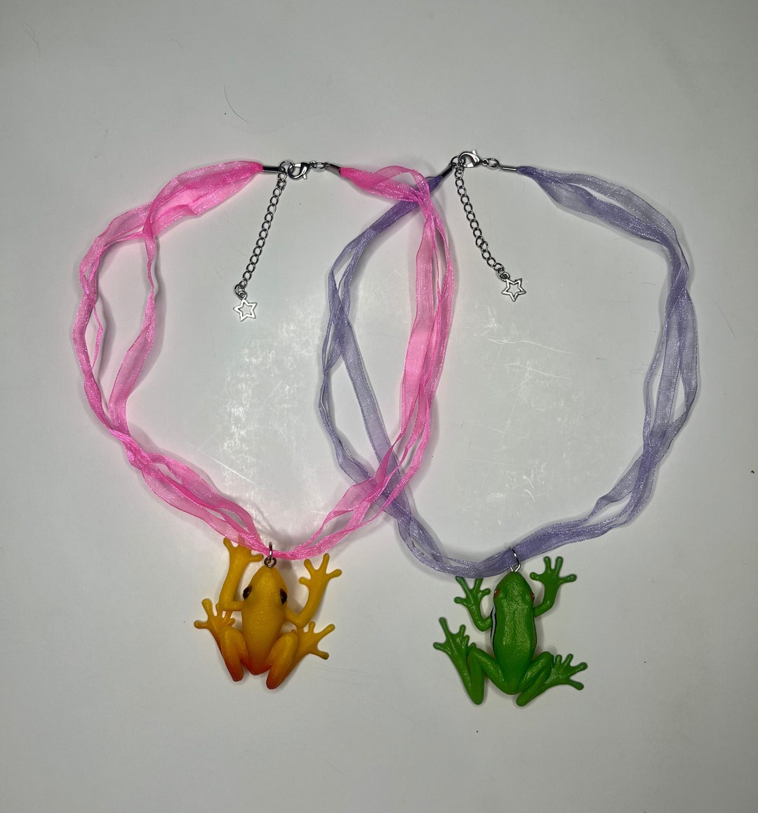 Frog Ribbon Necklaces - Etsy