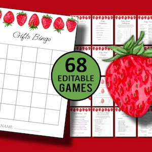 68 Strawberry Baby Shower Games, Strawberry Baby Shower, Strawberry Themed Baby Shower Decorations, Strawberry Baby Shower