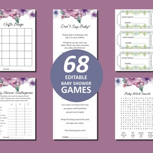 68 Butterfly Girl Baby Shower Games Bundle, Butterfly Baby Shower Games, Instant Download, Printable Shower Games, Minimalist