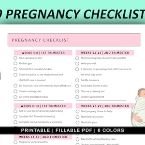 First Time Mom Checklist Baby Pregnancy Trimester Checklist Pregnancy Planner Expecting Mother Guide Baby Shower