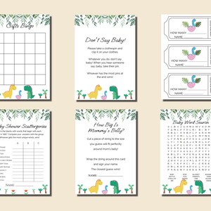 68 Dino Baby Shower Games Bundle, Dinosaur Baby Shower Game, Download, Printable Baby Party Games, Minimalist Games