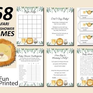 68 Safari Baby Shower Spiele, Safari Baby Shower, Safari Themen Baby Shower Dekorationen, Safari Baby Shower