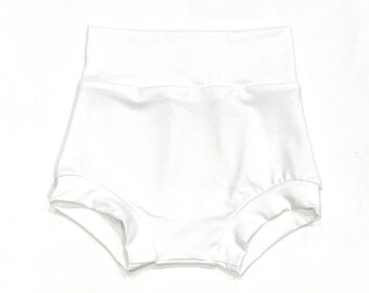 Bloomers White Waffle Knit Bummies Baby Bummies Baby Shorts Unisex Bummies High Waisted Bummies Diaper Cover Toddler Bummies