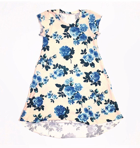 blue floral baby dress