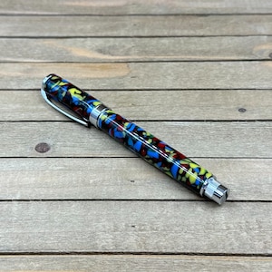 Stylo plume artisanal nuit étoilée, Stylo plume chromé, Stylo plume avec capuchon magnétique, pointe fine en acier à pointe iridium
