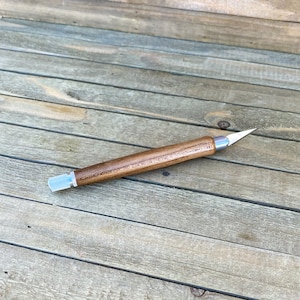 Elm Wood Hobby Scalpel, Handcrafted Modified Blades, Wood Handle Marking Knife with Replaceable Blades, Wood Paper Cutter Craft Pen Knife
