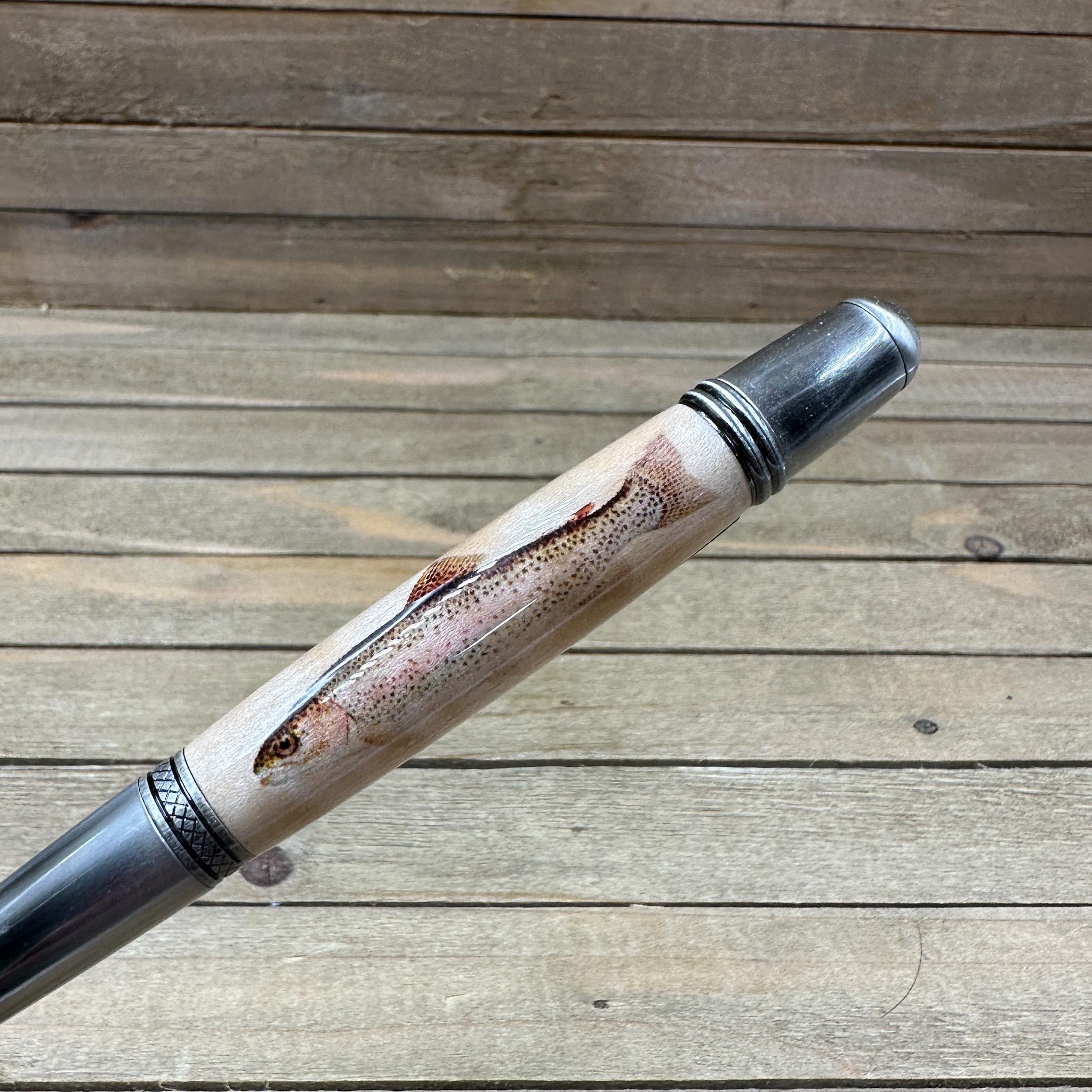 Rainbow Trout Pen, Curly Maple Wood Ballpoint, Fisherman Gift - Etsy
