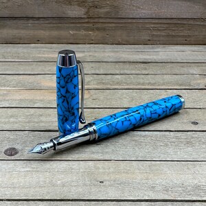 Southwest-turkooisblauwe en chroomintroductievulpen, roestvrijstalen iridiumpunt, inktpatroon of inktpotje met converter