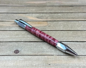 Heavy Duty Sketch Pencil in Red Dyed Curly Maple, Thick 2mm Lead Click Pencil