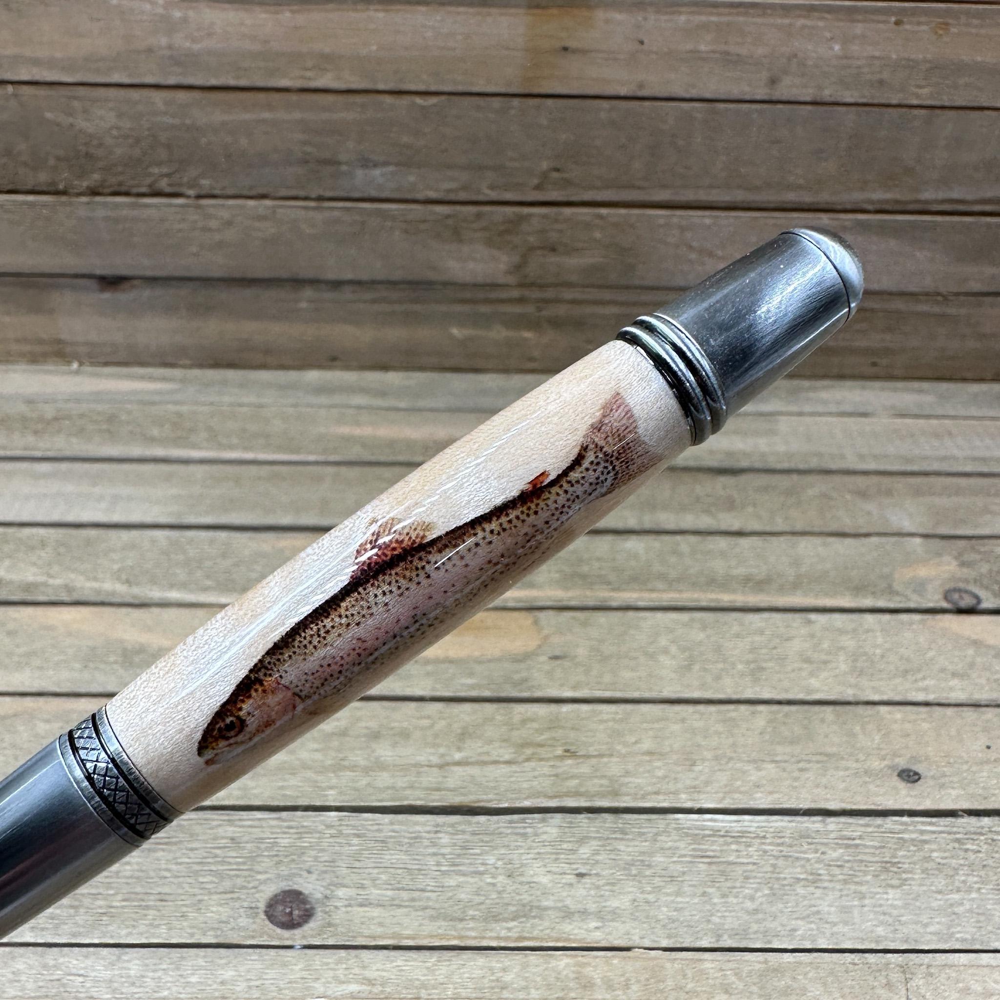 Rainbow Trout Pen, Curly Maple Wood Ballpoint, Fisherman Gift - Etsy