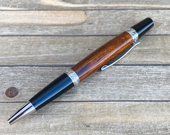 Arizona desert ironwood dark wood ballpoint pen, twist custom wood pen, Southwest USA gifts, rare exotic wood