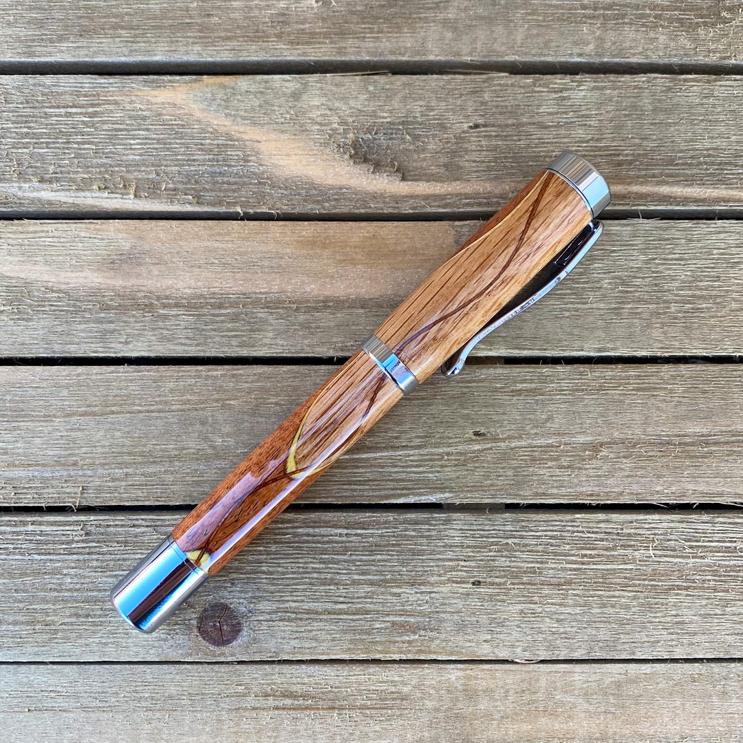 Multiple Wood Species Segmented Rollerball Pen, Custom Cast Desk Pen