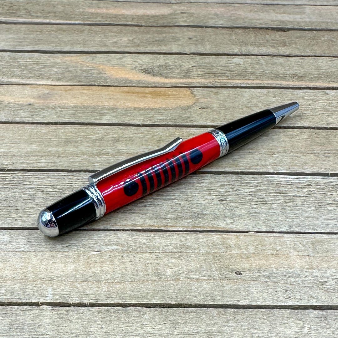 One of a Kind 3D Printed 4 Wheel Drive Grill in Red Resin Ballpoint Pen ...