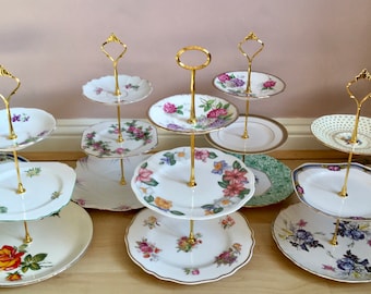 Vintage Retro Cake Stands Harlequin sets