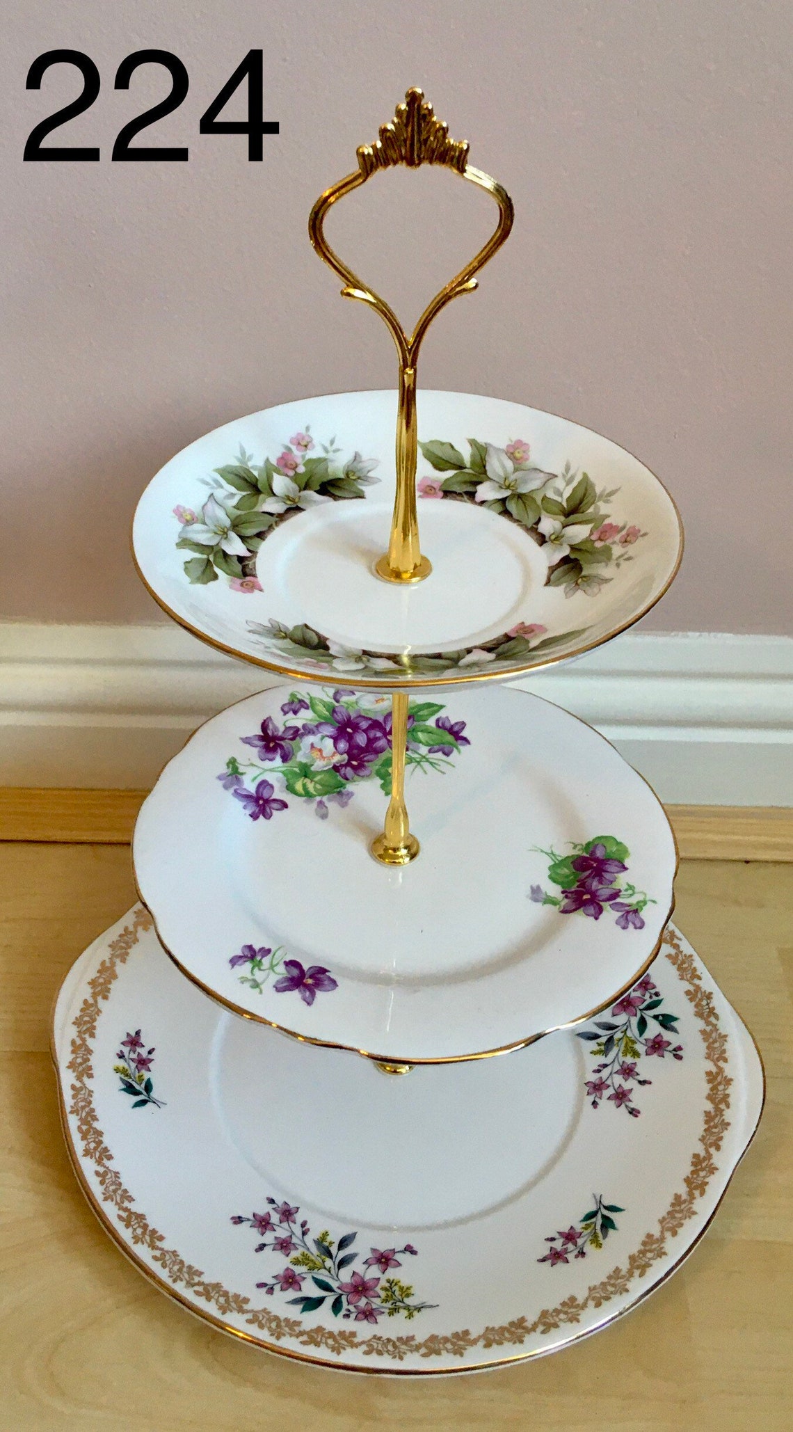 Vintage Three Tier Cake Stand 2 Etsy