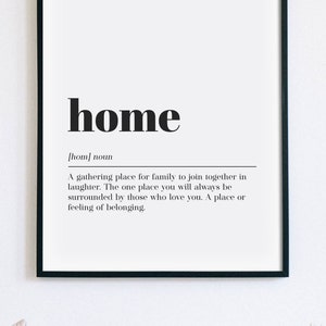 Home Definition Print, Family Poster, Entry Room Printable Wall Art, Living Room Quote, Home Wall Decor, Dictionary, INSTANT DOWNLOAD
