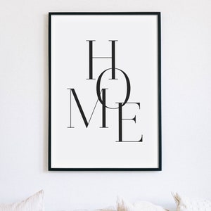 Home Quote Black And White Minimal Printable Wall Art Instant Download