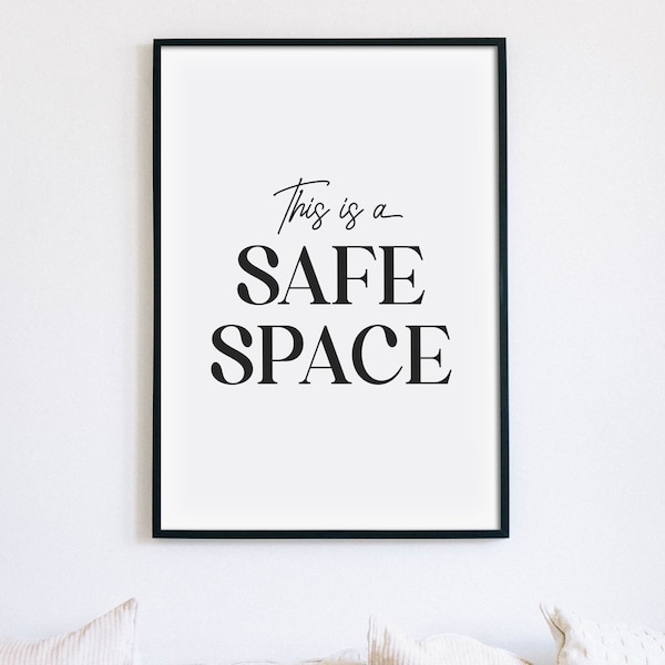 Safe Space Sign Etsy