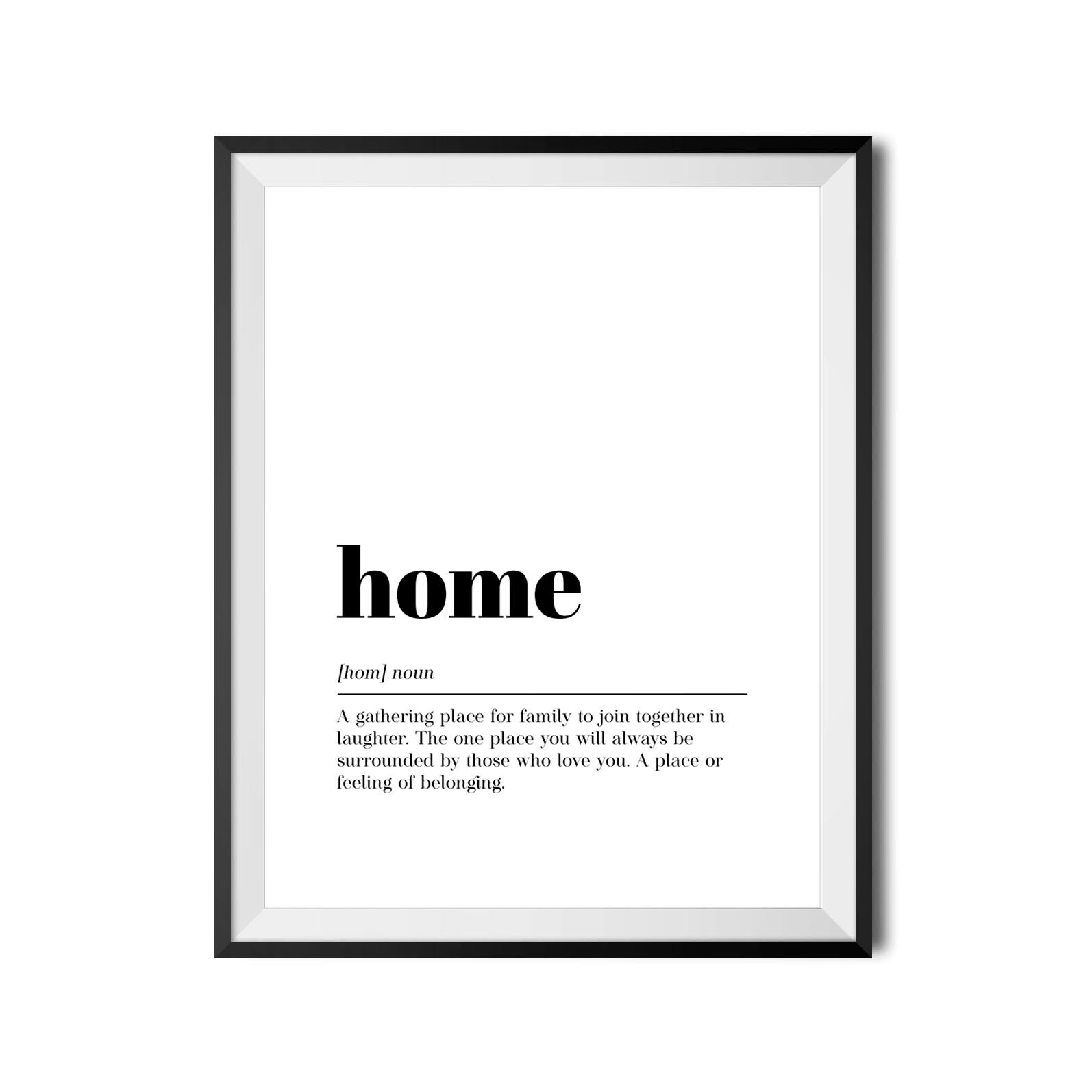 Home Definition Print Family Poster Entry Room Printable Etsy
