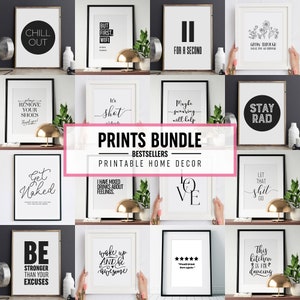 Digital Prints BUNDLE, 16 Posters, Printable Quotes Wall Art ...