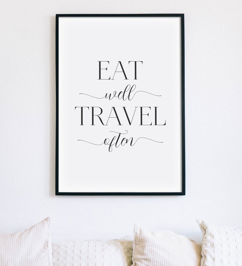 Eat Well Travel Often Printable Art Inspirational Bedroom - Etsy