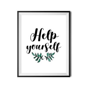 Help Yourself Print, Table Sign, Wedding Reception, Beverage Station ...