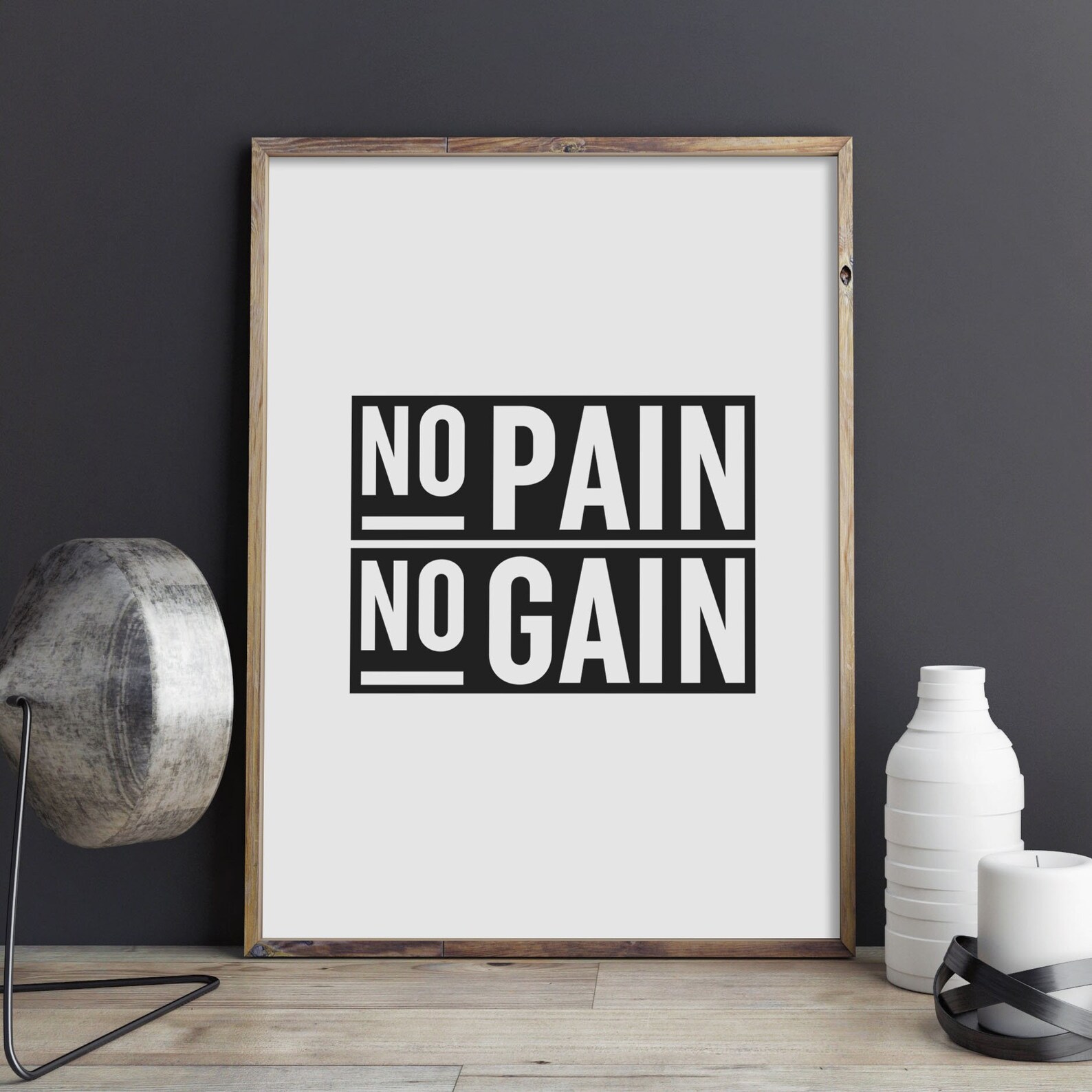 No Pain No Gain Print Gym Poster Inspirational Printable - Etsy