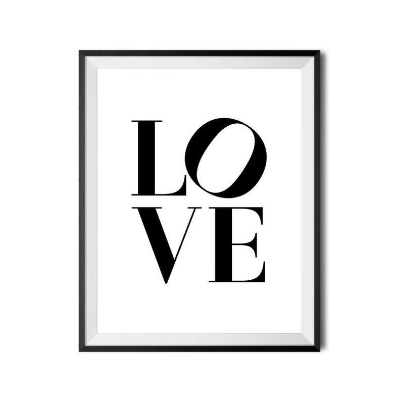 Love Printable Wall Art Love Poster Modern Bedroom Sign Etsy