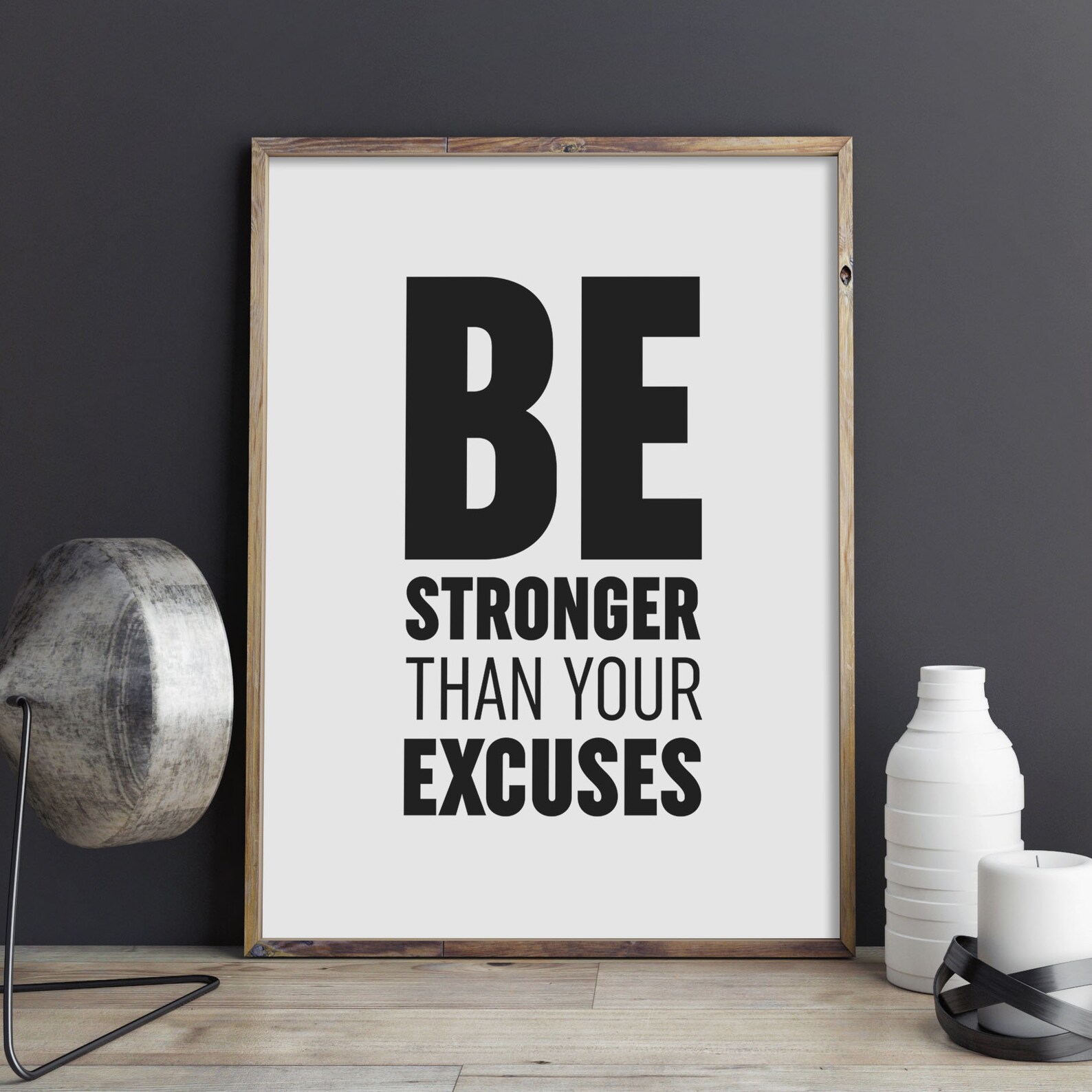 Be Stronger Than Your Excuses Printable Wall Art Gym Poster - Etsy