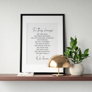 In This House Print, in This House Sign, House Rules Poster, Living ...