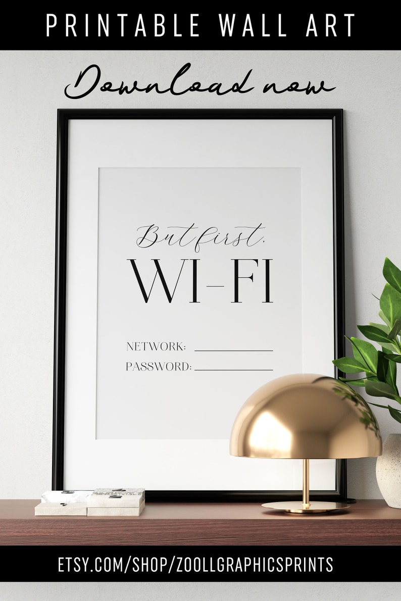 But First Wifi Printable Art Printable Wifi Password Sign - Etsy