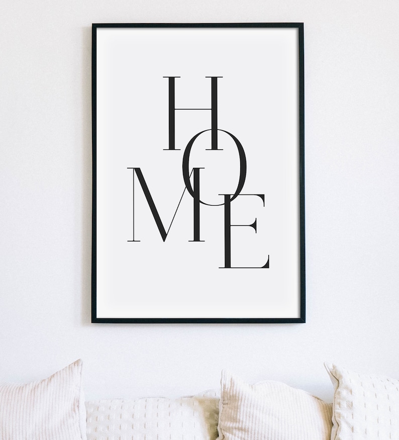 Home Quote Black And White Minimal Printable Wall Art Instant Download