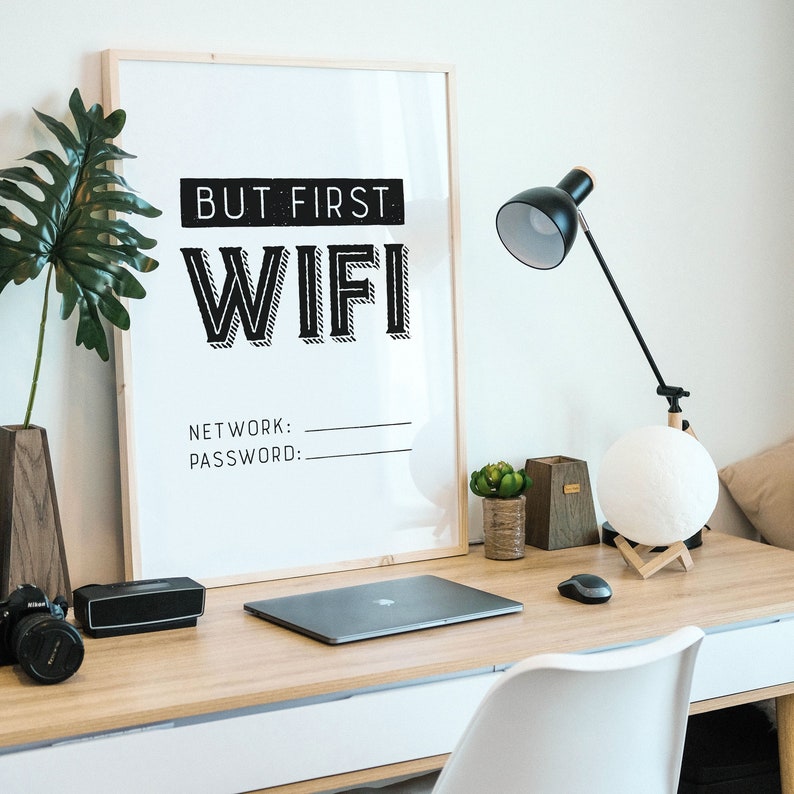 But First Wifi Printable Art Printable Wifi Password Sign | Etsy