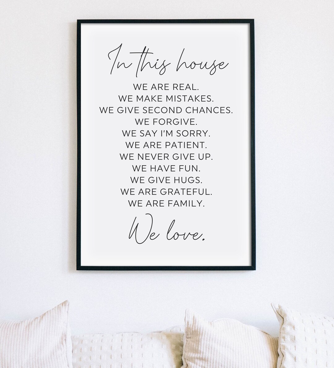 In This House Print, in This House Sign, House Rules Poster, Living ...