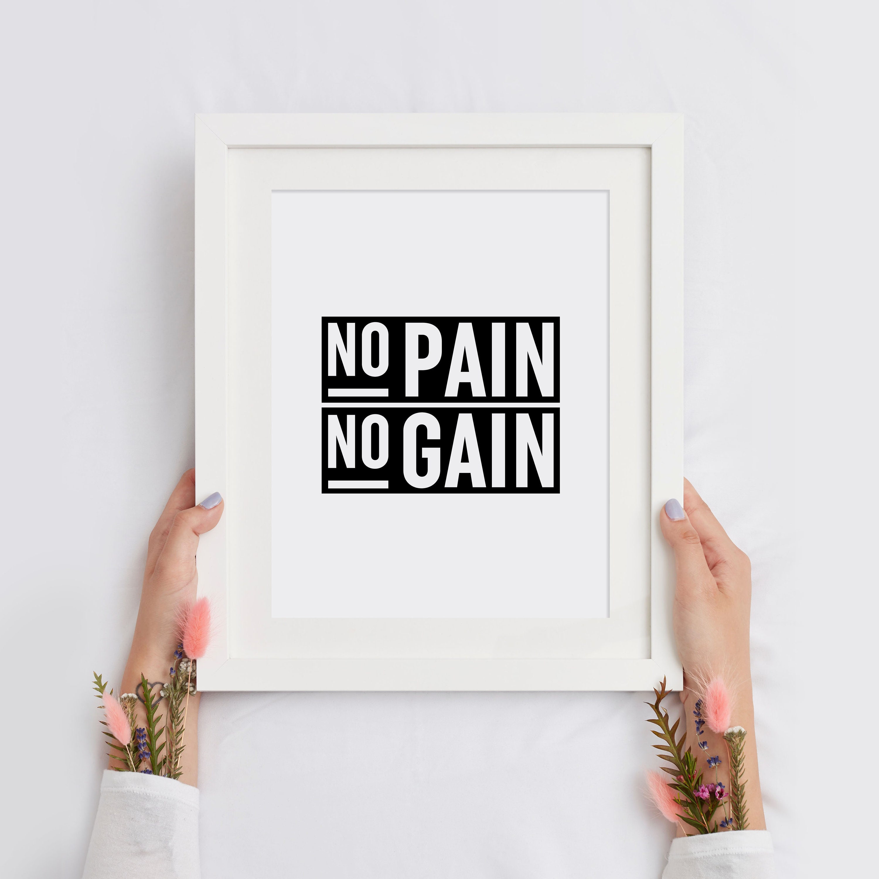 No Pain No Gain Print Gym Poster Inspirational Printable - Etsy