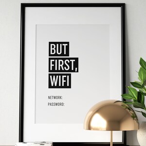 But First Wifi Printable Art, Printable Wifi Password Sign, Wifi Code ...