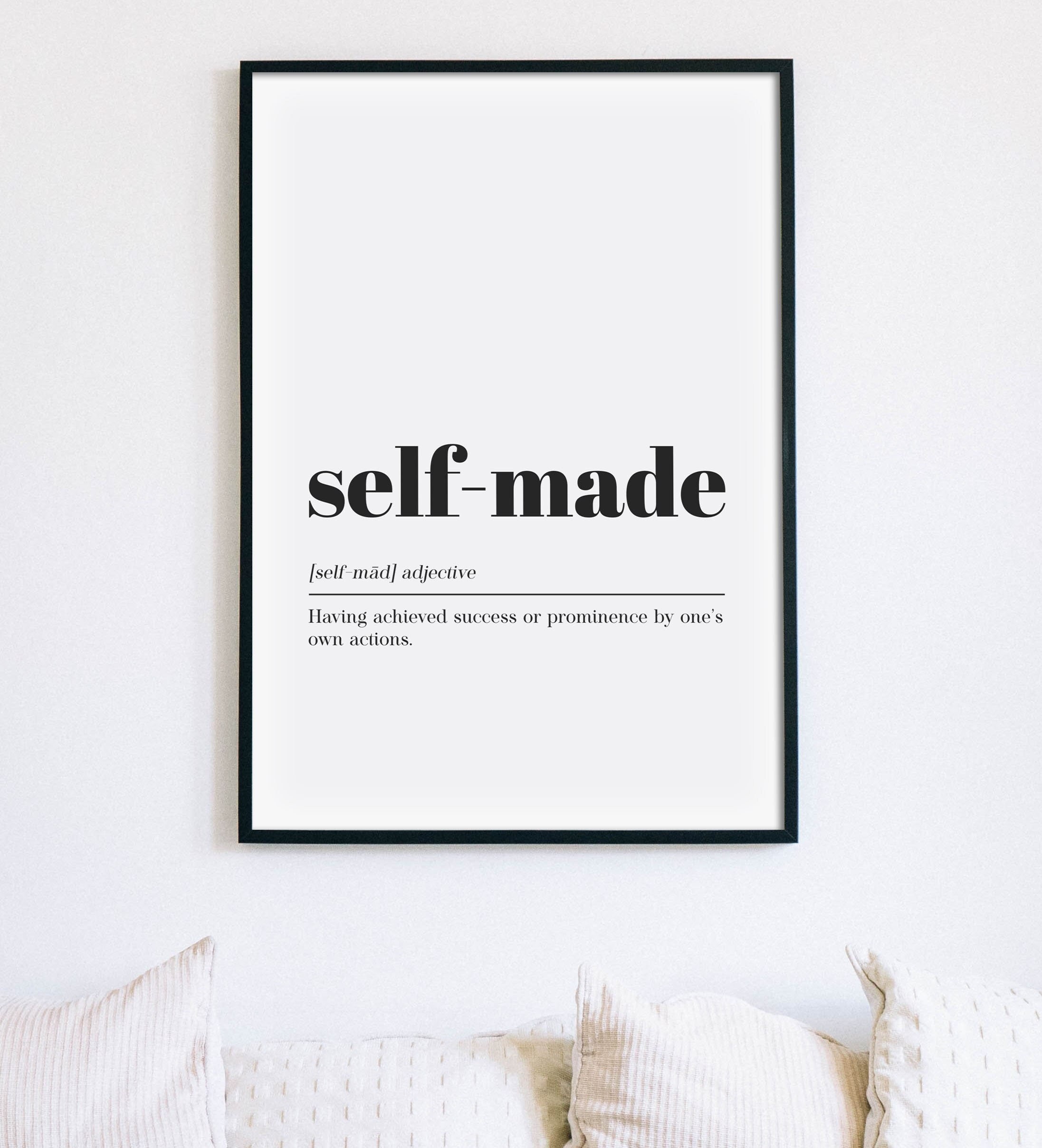 Selfmade Definition Print Home Office Decor Small Business Etsy